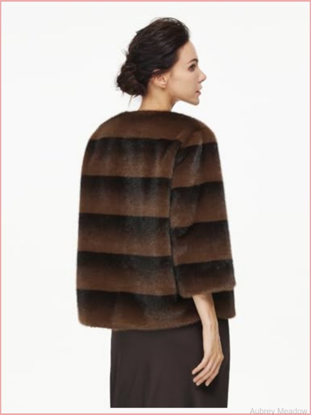 Cropped Faux Fur Jacket with Pockets Long Sleeve Shaggy Warm Fall Winter Coat - Picture 3 of 7